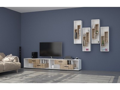 Σύνθετο σύστημα μονάδων Viva (votan δρυς /λευκό στιλπνό ) διαμόρφωση 3